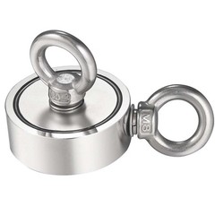 Double Sided 1000Lbs Fishing Magnet Kit Strong Neodymium Magnet Carabiner Rope