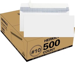 Secure 500 Pack Business Envelopes – Self-Seal Windowless, 4.125 x 9.5 Inch Size