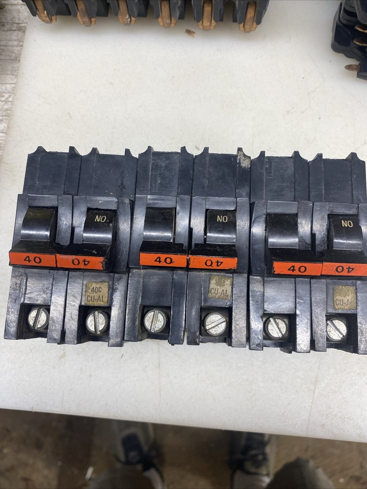 NA240 FPE Federal Pacific 40 Amp 2 Pole Stab-Lok Thick Lot Of 3 Breakers