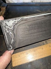 Print Block “ Decorative Background, Football, Letter H “