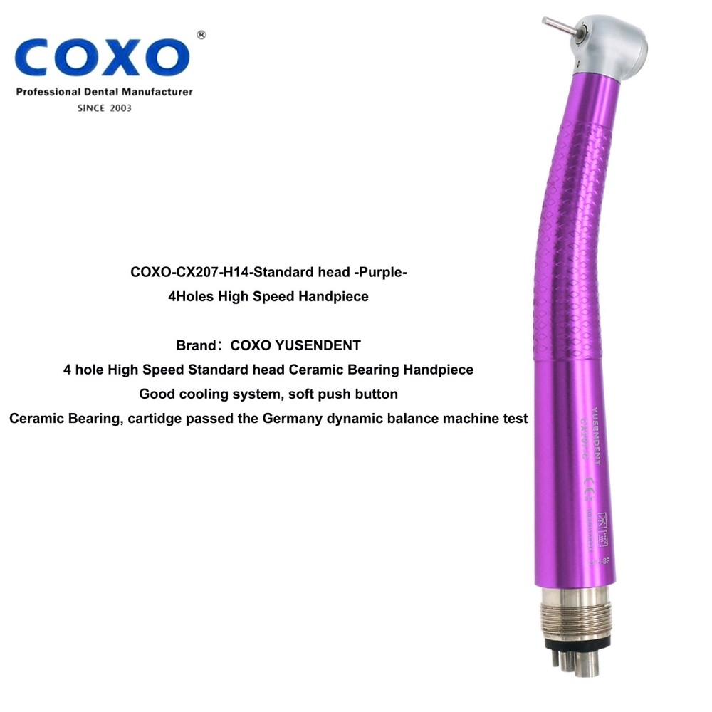 COXO Dental High Speed Handpiece 4 Hole Anti-retraction Standard Head Colorful