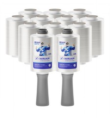 Clear 4 Inch 400 Ft 80 Gauge Heavy Duty Shrink Wrap Stretch Film Roll 12Pack