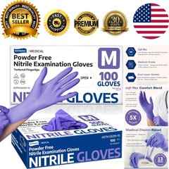 100 Ct Medical-Grade Soft Max Nitrile Disposable Gloves – Latex-Free, Food Safe