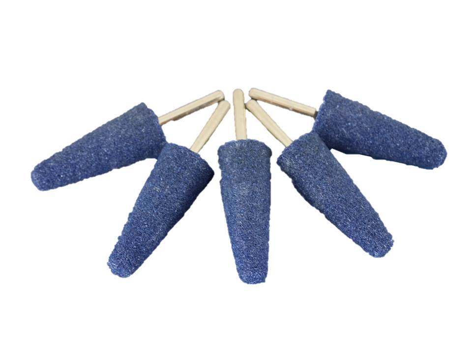 TMAX 5pc Mounted Stone Point Blue Aluminum Oxide Abrasive Grinding 1″Dia 2-3/4″L