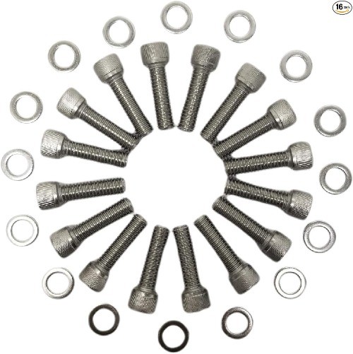Stainless-Steel Intake Manifold Bolt Kit 3/8-16 1-1/4” BOLTS Compatible with V8