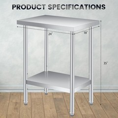Stainless Steel NSF Commercial Kitchen Work Food Prep Table 12/14/18/24/30 Inch﻿