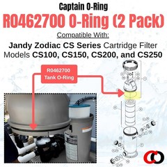 R0462700 Tank O-Rings for Jandy Zodiac CS100 CS150 CS200 CS250 Filter (2 Pack)