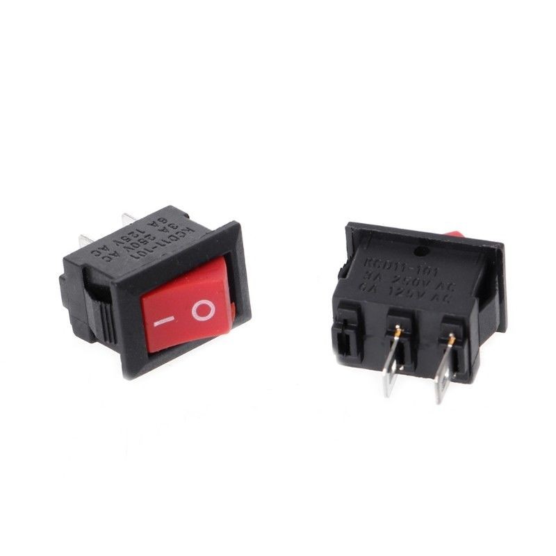 Red Mini Rocker Switch SPST ON/OFF 2-Pin 125VAC/6A KCD117S Miniature 2/5/10 Pk