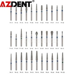 5 uds./1 paquete de fresas de diamante dental AZDENT para piezas de mano de alta