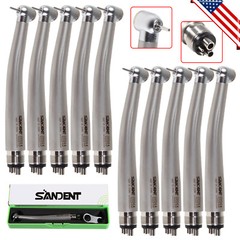 10PCS SANDENT NSK Style Dental High Speed Handpiece Push Button Type 4Hole DE