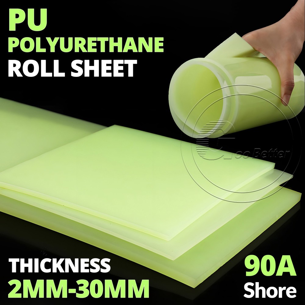 90A Polyurethane Roll Sheet PU Rubber Board Elastic Damping Cushion Thick 2-30mm