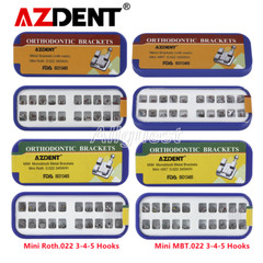 Dental Orthodontic Metal Brackets Braces Mini MBT/Roth.022 Hooks 3-4-5 AZDENT