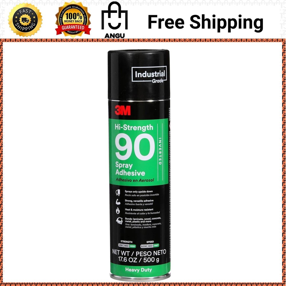 3M Hi-Strength 90 Spray Adhesive 17.6oz Clear Glue Wood Metal Plastic Laminate