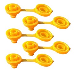 5 Pack Yellow Vent Caps For Gas Cans Universal Leak-Resistant Fuel Jug Caps