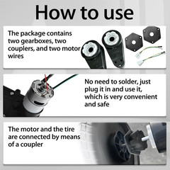 24V High-Speed Motor Gearbox Upgrade Kit for Power Wheels – Durable Steel Gears