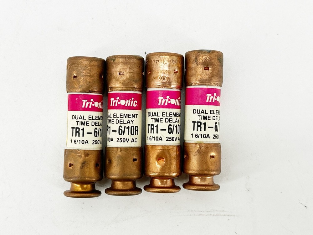 New Lot of 4 Ferraz Shawmut TR1-6/10R Dual Element Time Delay Fuse 1.6A 250VAC
