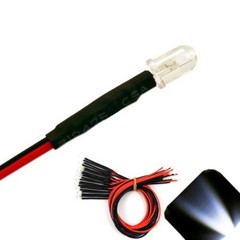 20 x Pre wired 9v 5mm Cool Clear White LEDs Prewired 9 volt DC LED Light 8v 7v