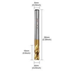 Pack of 4 4-Flute Titanium Coat Carbide End Mill Bits, 1/4 Inch/6Mm HSS CNC Stra