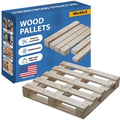 Greaton, 48x40x5 Wooden Pallet Kit, Heavy-Duty Industrial 48″ x 40″, 1 Pcs