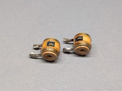 Pair Vintage IRC 12 Ohm 1% Precision Antique Wirewound Resistors Radial USA