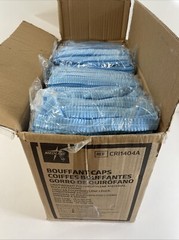 1000 Case – Medline 24″ Blue Bouffant Cap Non Woven Disposable Hairnet Size L