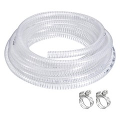 PVC Tube Steel Wire Reinforced Tubing 1/2″ ID x 25 Ft Flexible Hose Pipe Clear