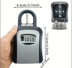 Key Lock Box Wall Mount Outdoor Weatherproof 4-Digit Combination Key Safe