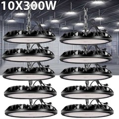 10 Pack 300W UFO LED High Bay Light Shop Warehouse Industrial Factory Commercial
