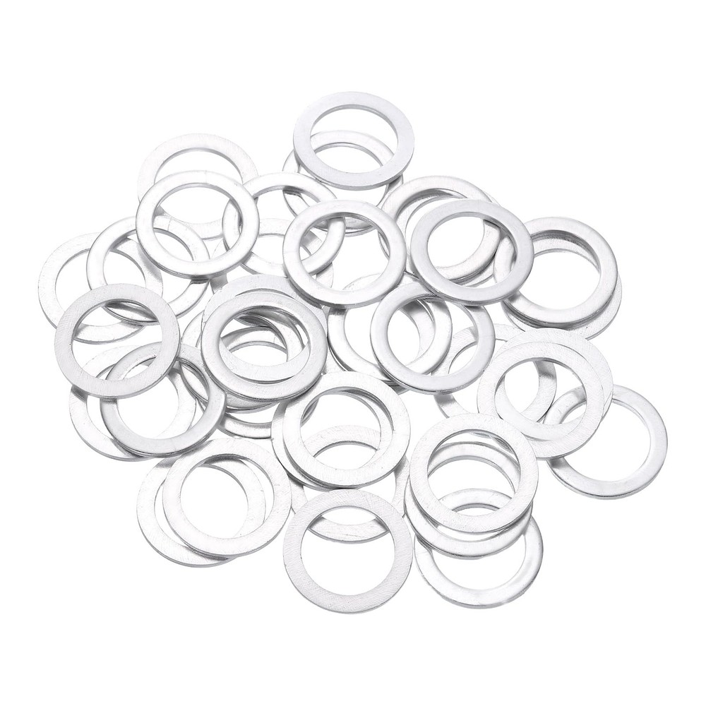 uxcell 150 Pcs Aluminum Flat Washer, 14 x 20 x 1.5mm 14x20x1.5mm, Silver