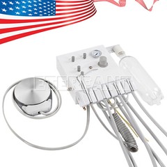 ETERFANT Portable Dental Turbine Unit Work with Air Compressor 4H+3 Way Syringe