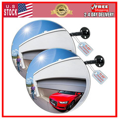 11.65″ Acrylic Convex Mirror 2 Pack Garage Parking Security Wide Angle