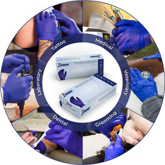 1st Choice Indigo Nitrile Disposable Exam/Medical Gloves 3 Mil, Latex-Free, 100