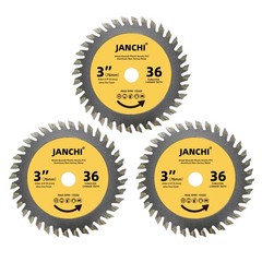 3PACK 3-Inch(75mm) 36T TCT Circular Saw Blade with 3/8-Inch(9.5mm) Arbor, Fast C