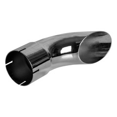 4″ x 12″ Curved End Pipe Exhaust Stack Chrome Replacement for UNIVERSAL