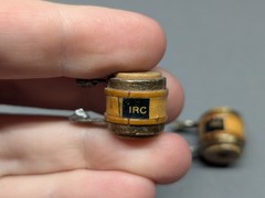 Pair Vintage IRC 12 Ohm 1% Precision Antique Wirewound Resistors Radial USA
