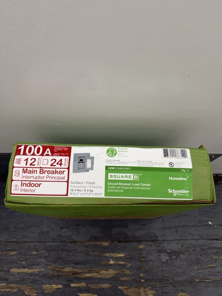 Schneider Electric HOM1224M100PC Main Breaker – Grey