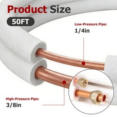 Findmall 1/4-3/8 Dia. 50 Feet Install Kit For Mini Split Heat Pump Systems