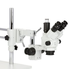 AmScope 7X-135X Trinocular Stereo LED Microscope+2-Arm Boom+4K 8MP HDMI Camera