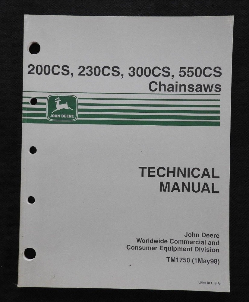 JOHN DEERE 200CS 230CS 300CS 550CS CHAINSAW TECHNICAL SERVICE REPAIR MANUAL NICE