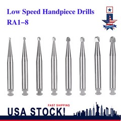 8 Types Dental Round Carbide Bur for Low Slow Speed Latch Type RA 1# – 8# Burs