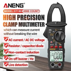 Digital Multimeter Tester AC DC Voltage RMS Amps Clamp Meter Auto Range Handheld