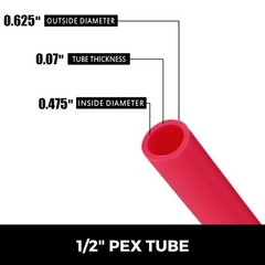 VEVOR1/2″ 900FT Oxygen Barrier Pex Tubing Pipe for Radiant Floor Heat Leak-Proof