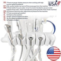 ETERFANT Dental Portable Mobile Delivery Unit System Cart Treatment 4 Holes US