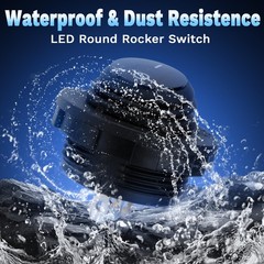 12V Round Rocker Switch SPST 3 Pin Blue LED Waterproof For Car Boat RV ATV