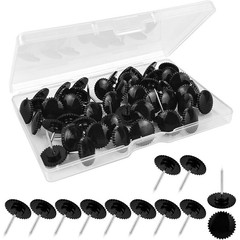 50 Pcs Push Pins, Black Thumb Tacks, Flat Thumbtac
