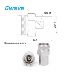 N Male RF Load Termination Up To 18 GHz, 2 Watts, Passivated Stainless Steel