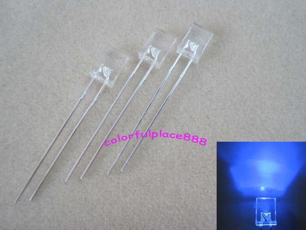 1000pcs, 2x5x7mm Blue Water Clear LED Rectangle Rectangular Leds Light Lamp New