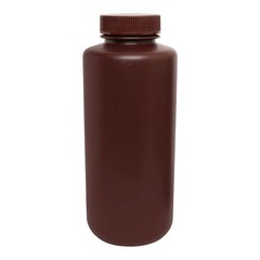 Eisco Labs 1000ml Reagent Bottle, Amber, Wide Mouth with Screw Cap – HDPE