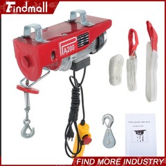 Findmall Mini Electric Hoist 110v 440lbs/200kg 6.6ft/2m Wired Remote Control