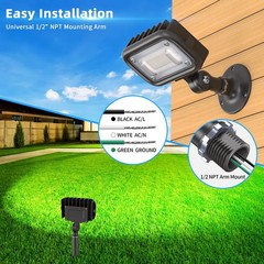 10Pack LED Flood Light Outdoor Security Knuckle Mount 15W 1500 Lumens AC100-277V
